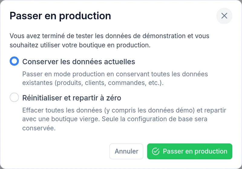 Passer en production