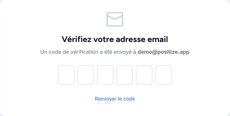 Vérification de l'adresse email
