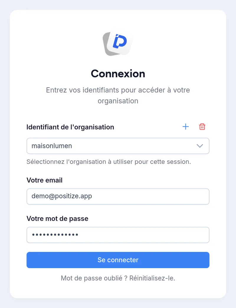 Écran de connexion