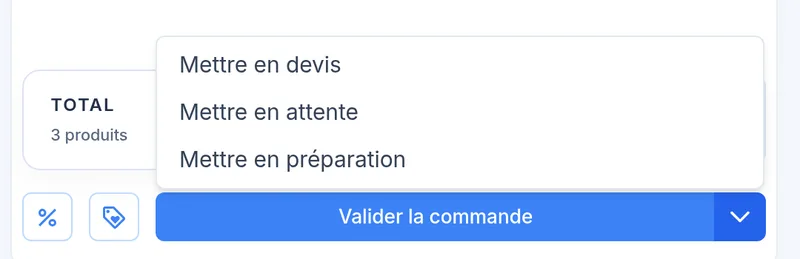 Autres issues de la vente : devis, attente ou préparation