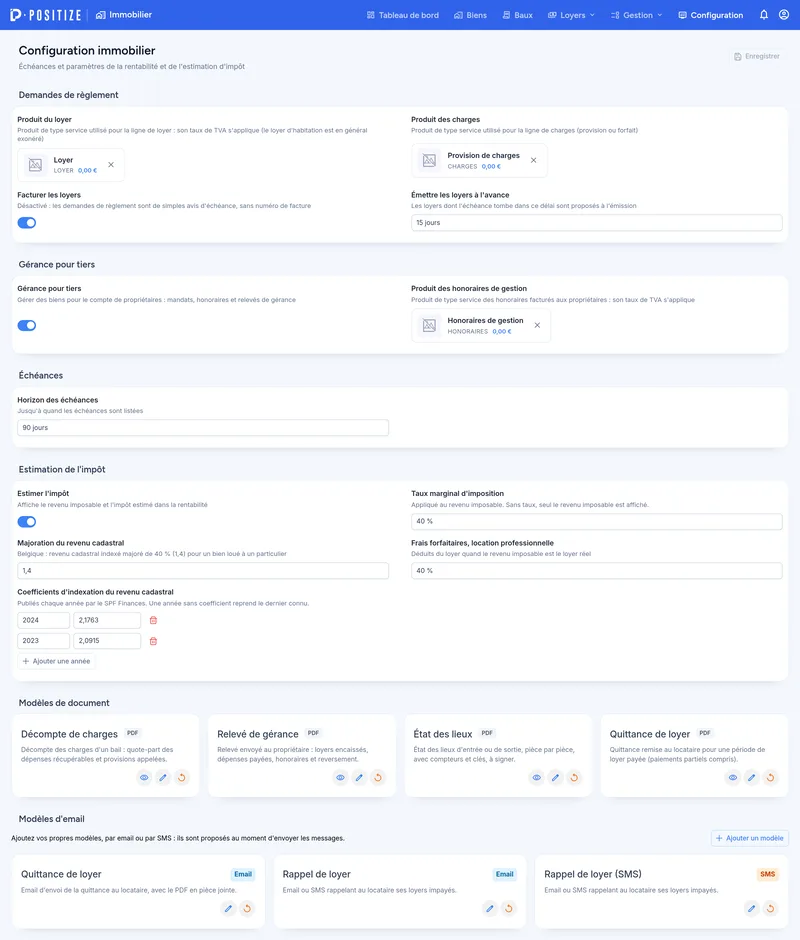 Configuration du module Immobilier