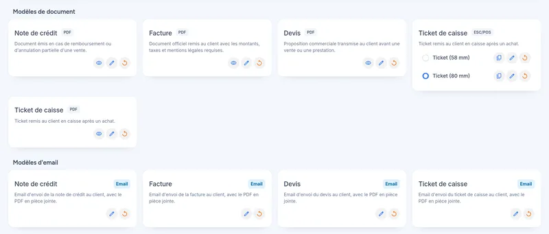 Modèles de document et d'email