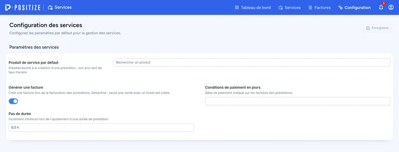 Configuration des services